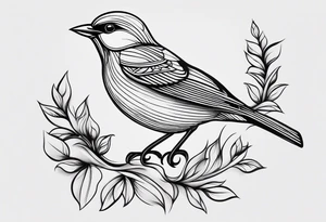 small bird minimal lines tattoo idea