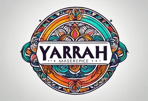 a a simple easily drawn logo for a bikini brand called Yaraí. Simple logo and unique design symbolizing the meaning "lively waters" . Spiral included in the logo tattoo idea