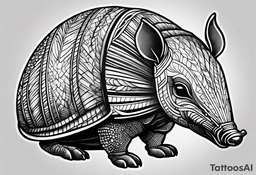 cute armadillo tattoo idea