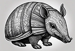 cute armadillo tattoo idea