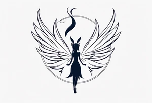 A fairy with a tail that is the fairy in the Fairy Tail anime guild logo tattoo idea