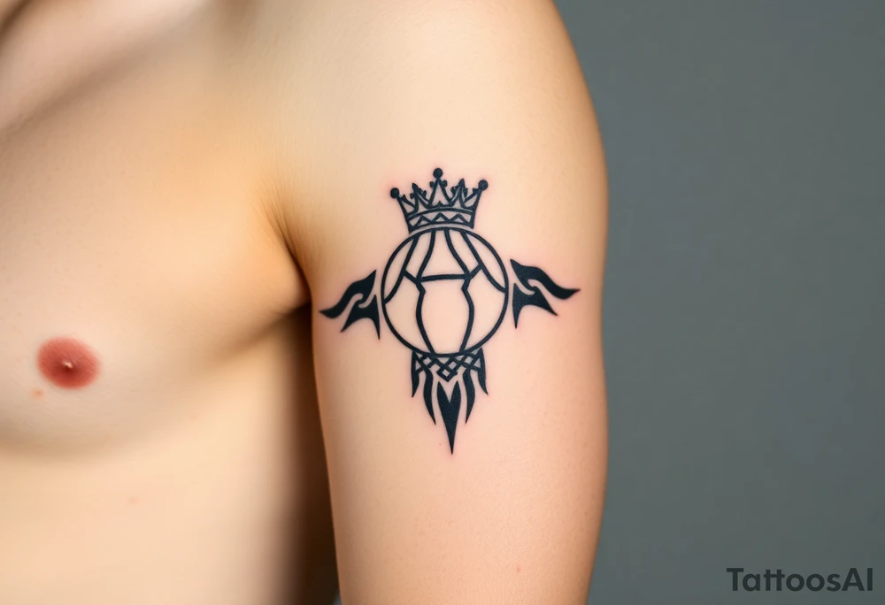 Basketball and basketball hoop with a crown, tattoo idea