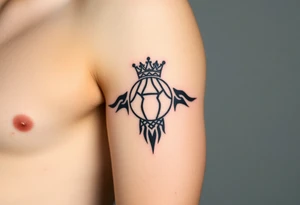 Basketball and basketball hoop with a crown, tattoo idea