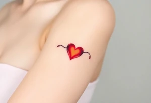 A fiery infinity symbol with a glowing red heart tattoo idea