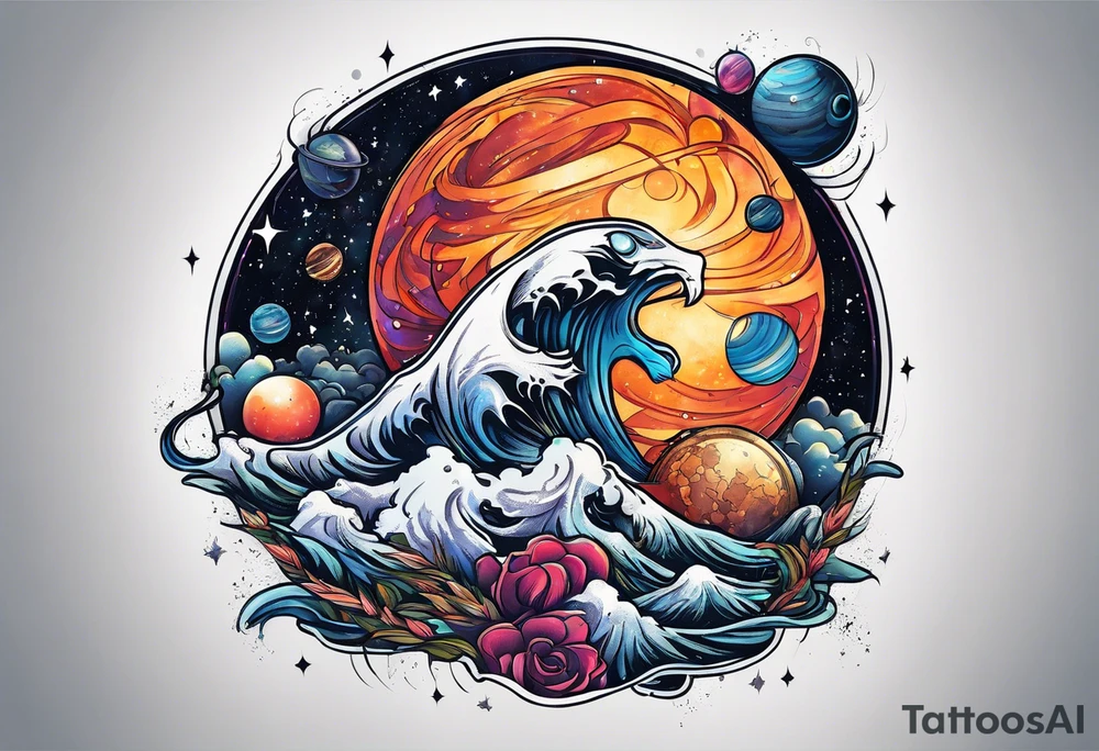 Drew space theme tattoo idea