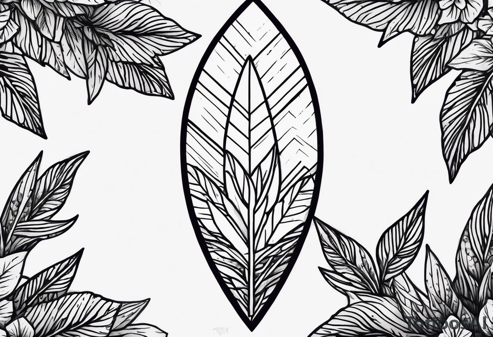 Arrowhead wrapped in lavender plant tattoo idea