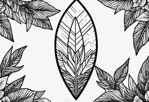Arrowhead wrapped in lavender plant tattoo idea