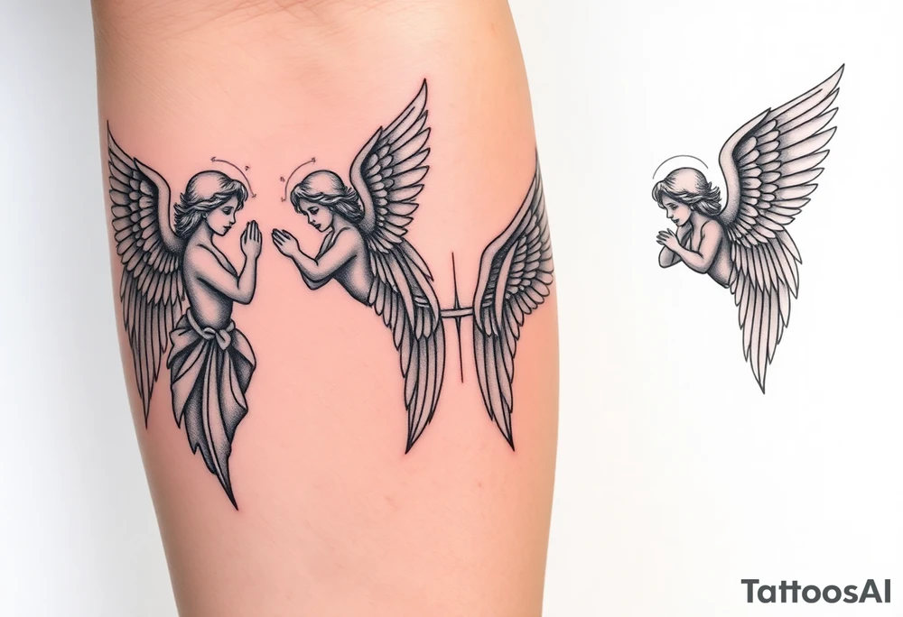 big four beautiful angels tattoo idea