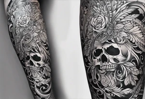 Full leg tattoo sleeve square tattoo idea
