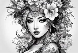 Сколопендра и цветок ликорис tattoo idea