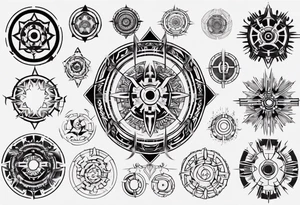 Cyberpunk mandala tattoo idea