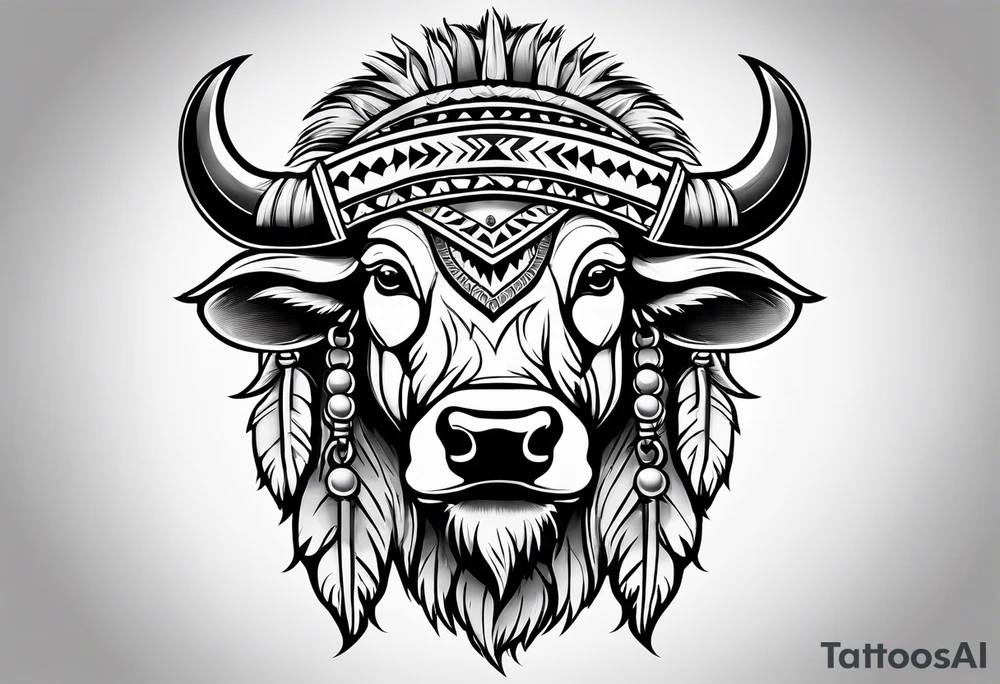 Bison, Seminole Indian themed tattoo idea