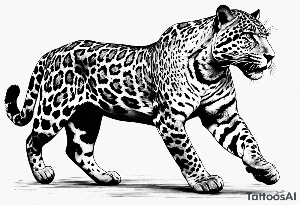 Jaguar running tattoo idea