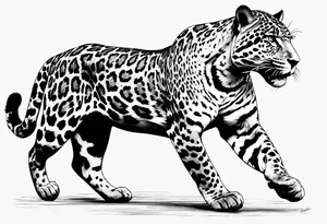 Jaguar running tattoo idea