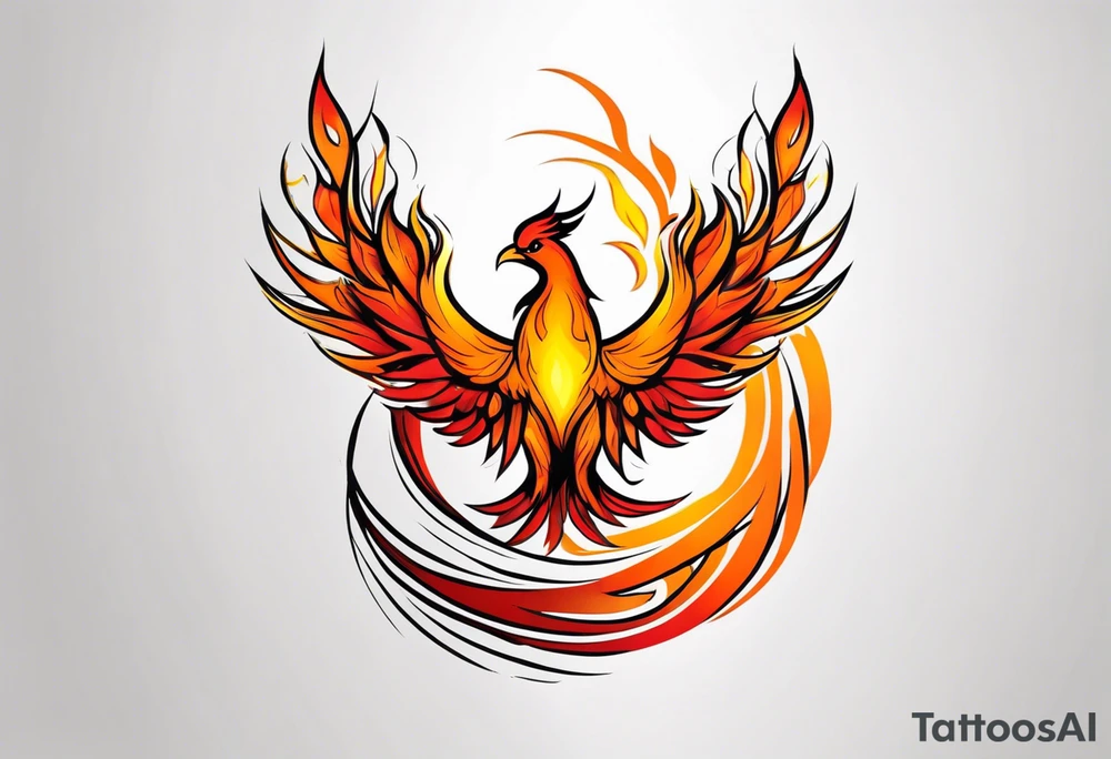 phoenix in fire tattoo idea