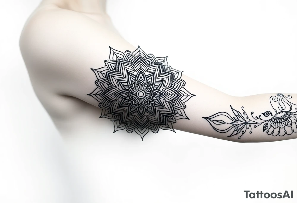 bold line shaman mandala tattoo idea