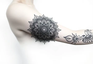 bold line shaman mandala tattoo idea