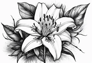 Lily with thorns, long tattoo idea