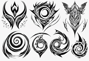 Spiral tribal pectoral tattoo idea
