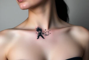 legendary dragonball z scene with energy aura and power effects tattoo idea