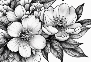 Cherry blossom leaves tattoo idea