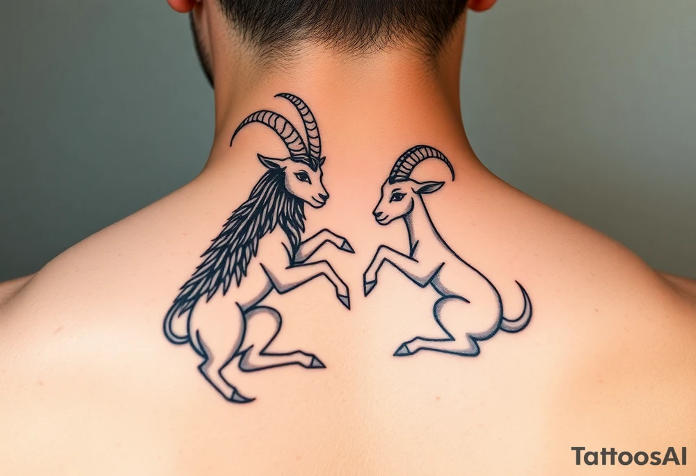 Male capricorn with female virgo, earth, goat, love tattoo idea