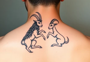 Male capricorn with female virgo, earth, goat, love tattoo idea