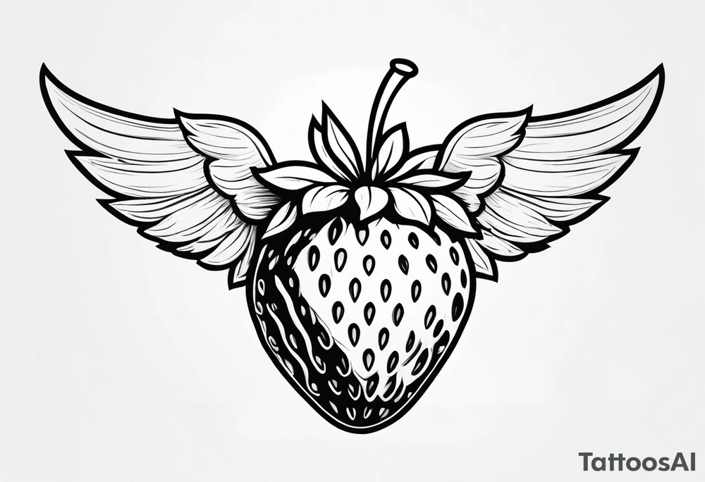 A Strawberry with wings tattoo idea