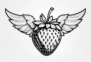 A Strawberry with wings tattoo idea