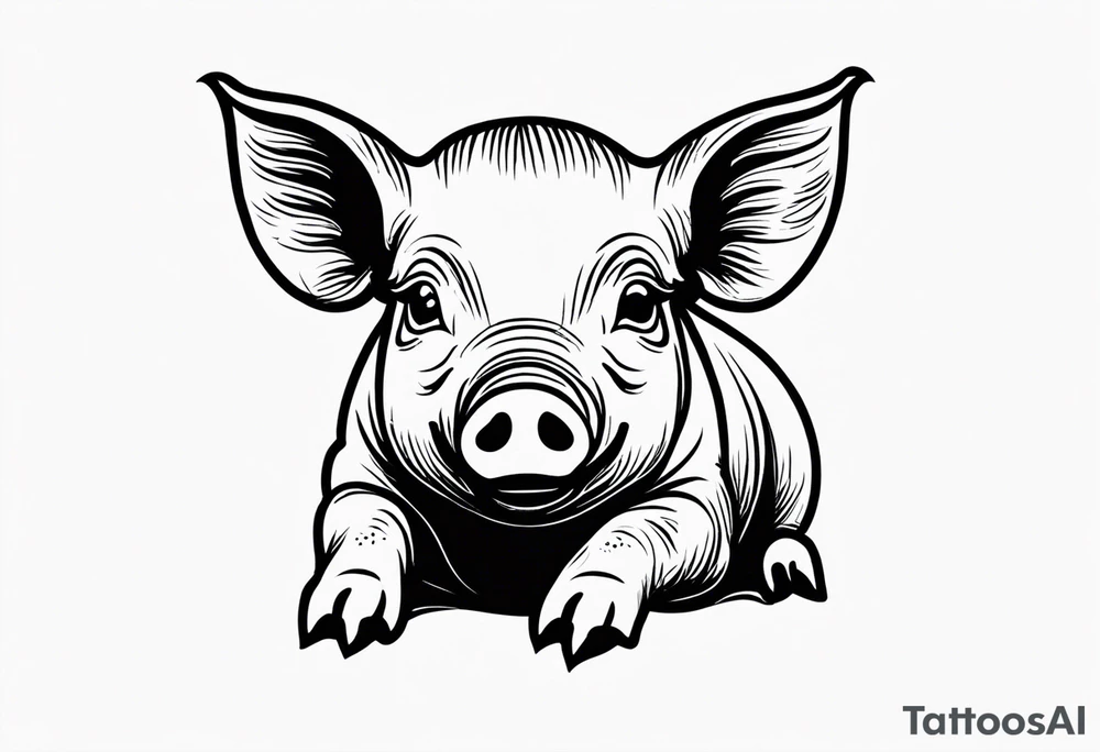 cute pig or piglet.
with text: "friends not food" tattoo idea