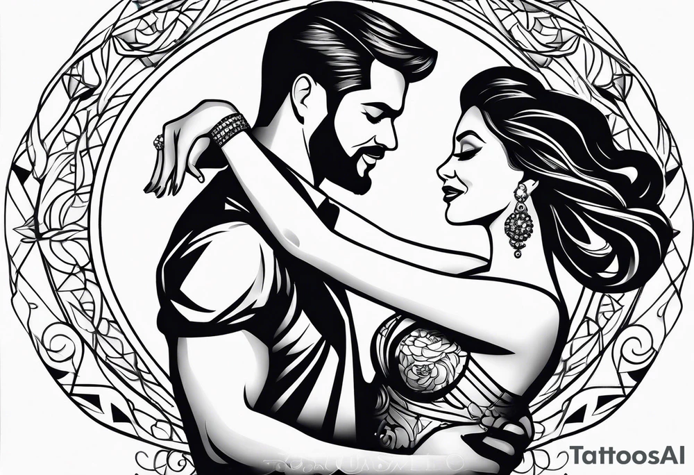 Dancing salsa couple tattoo idea