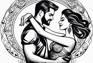 Dancing salsa couple tattoo idea