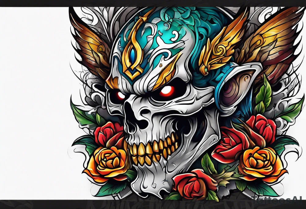 horror 1/4 sleeve tattoo idea