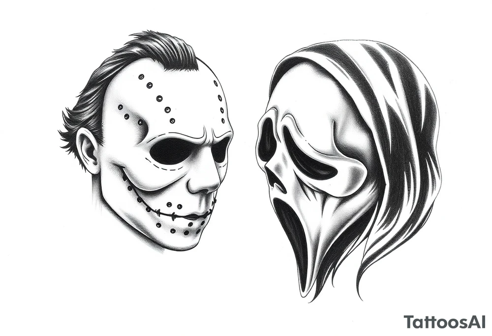 Jason & scream mask tattoo idea