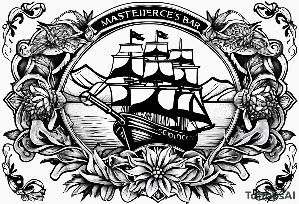 “captain’s bar” with edelweiss flower tattoo idea