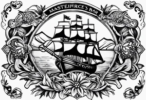 “captain’s bar” with edelweiss flower tattoo idea