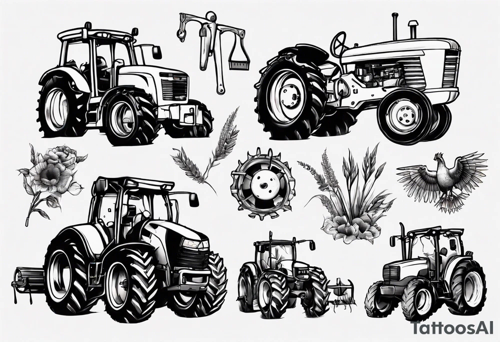 Farm equipment tattoo idea