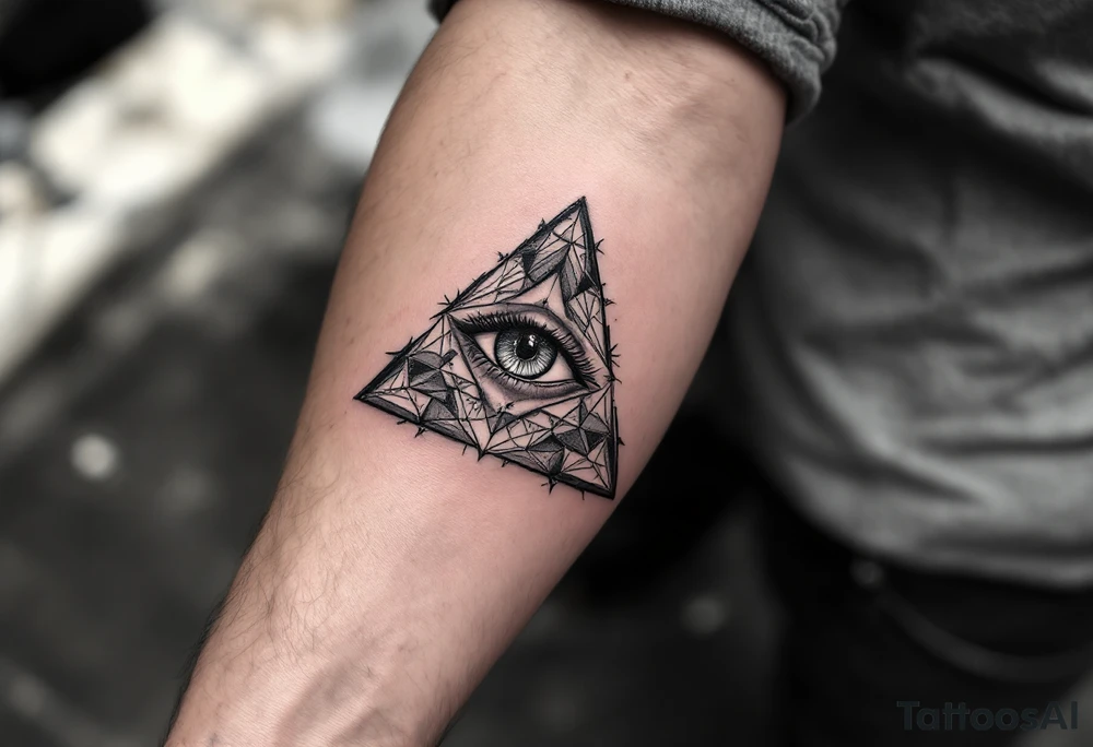 tetrahedron with eye in the middle tattoo idea