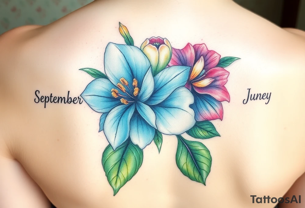 birthday month flowers for September January, June, May and July. Do not put months written on it tattoo idea