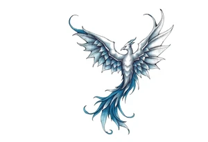 Blue Phoenix and dragon tattoo idea