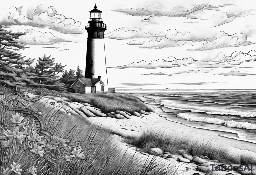 Barnegat lighthouse, blue crab, nautical rope, flip flops, pizza tattoo idea