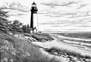 Barnegat lighthouse, blue crab, nautical rope, flip flops, pizza tattoo idea