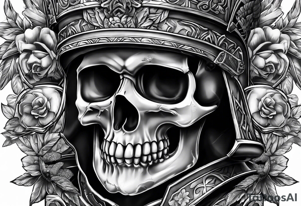 roman soldier skull tattoo idea