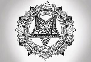 Its a pagan charm of the tetragrammaton to represent Rebecca Sierra 's connection to God as a chosen one tattoo idea