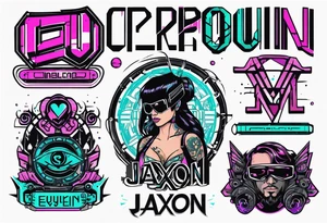 Cyberpunk names Jaxon Madison Evelyn tattoo idea