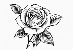 long stem rose bouquet tattoo idea