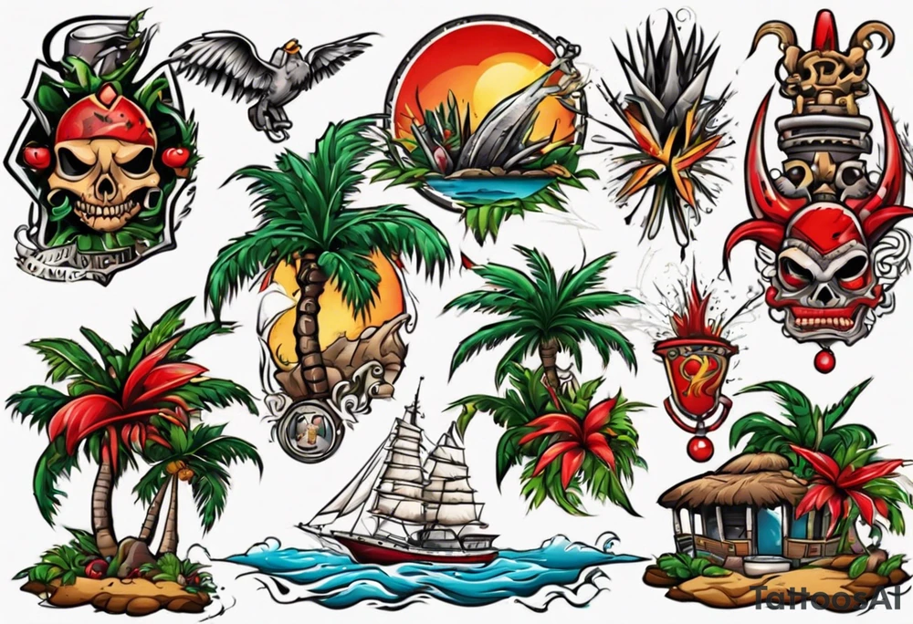 island of Trinidad and Tobago tattoo idea