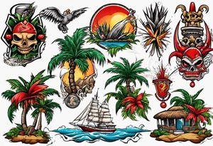 island of Trinidad and Tobago tattoo idea