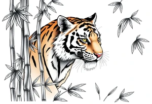 a tiger lurking in the bamboo forest tattoo idea