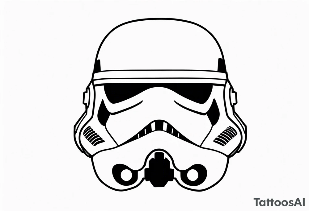 Line work storm trooper helmet facing left tattoo idea